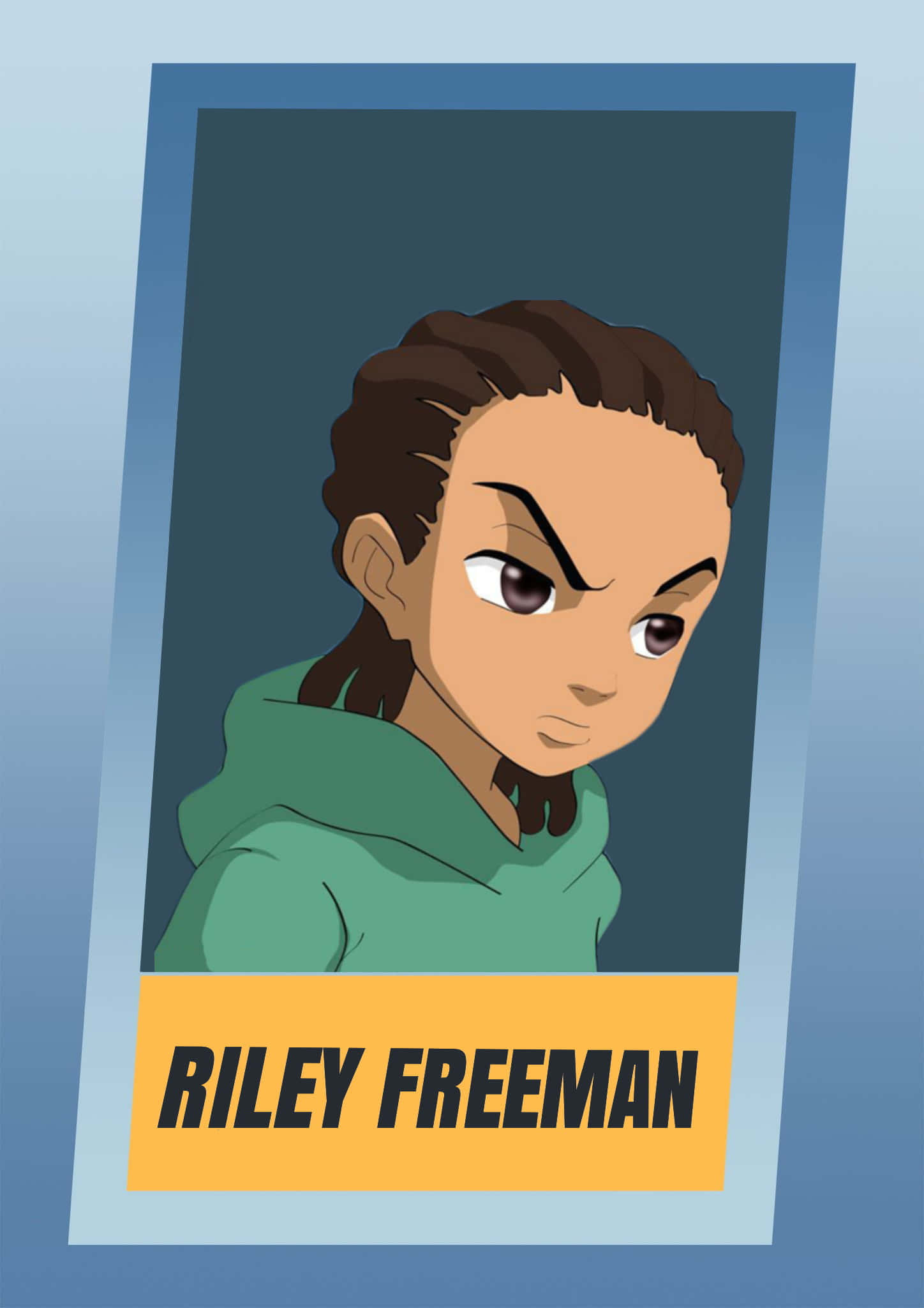Riley Freeman, animated portrait, braided hair, Full HD Phone Wallpaper