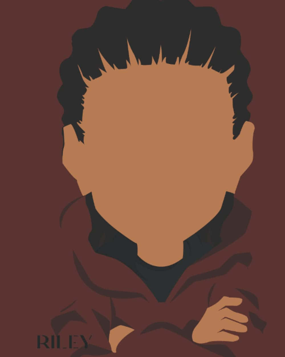 Riley Freeman, curly black hair, dark hoodie, SD Phone Wallpaper