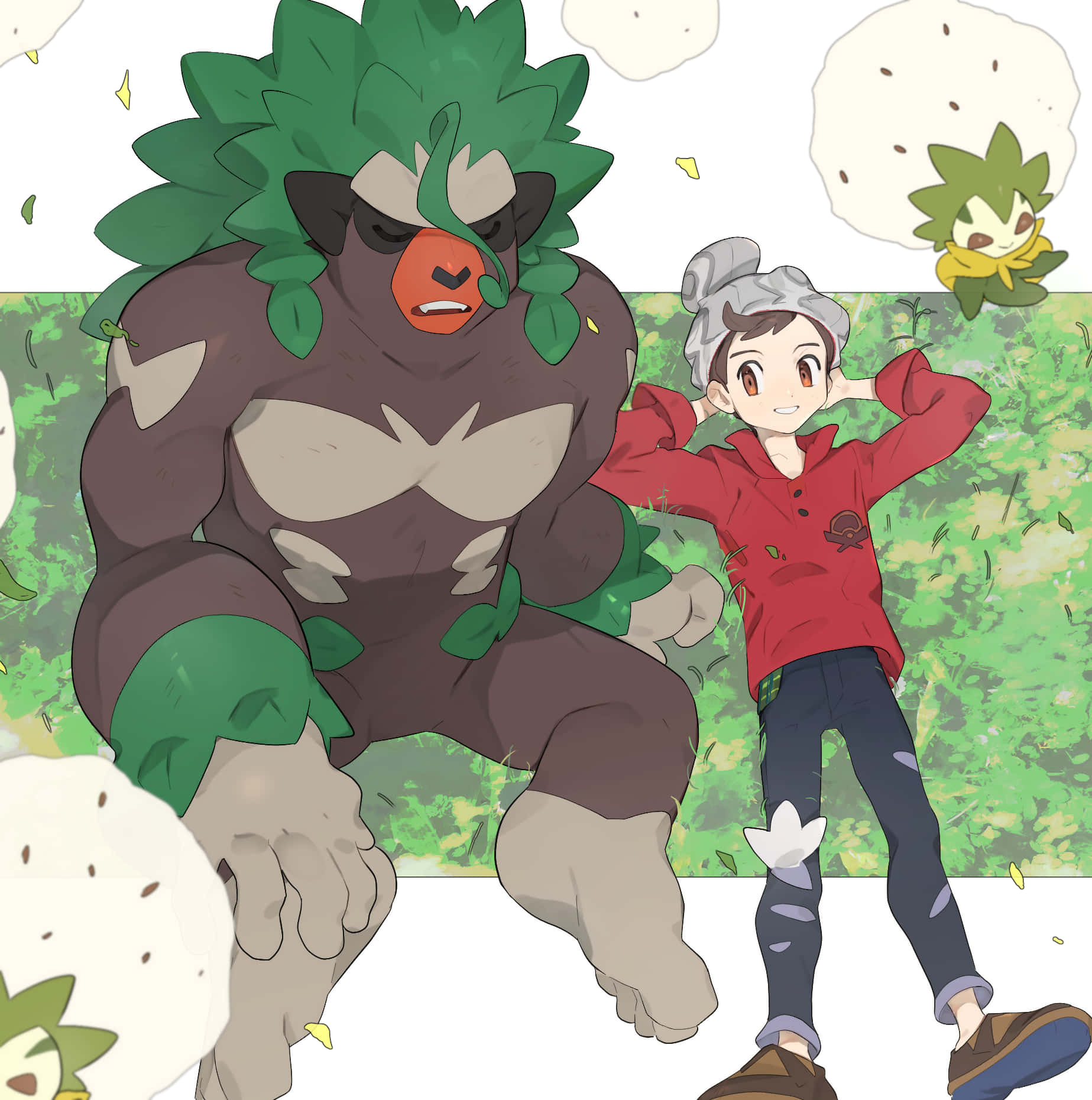 Rillaboom, trainer, red shirt, HD Phone Wallpaper