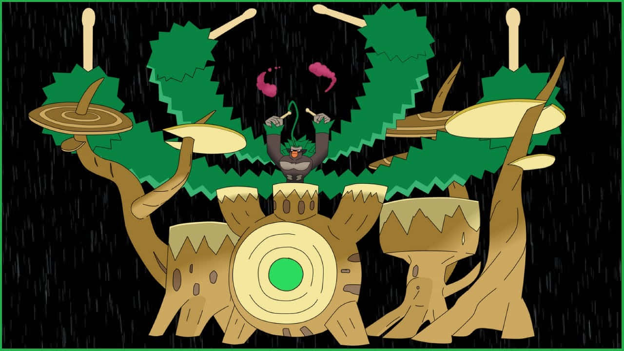 Rillaboom, forest drums, giant tree trunk drum set, HD Desktop Wallpaper