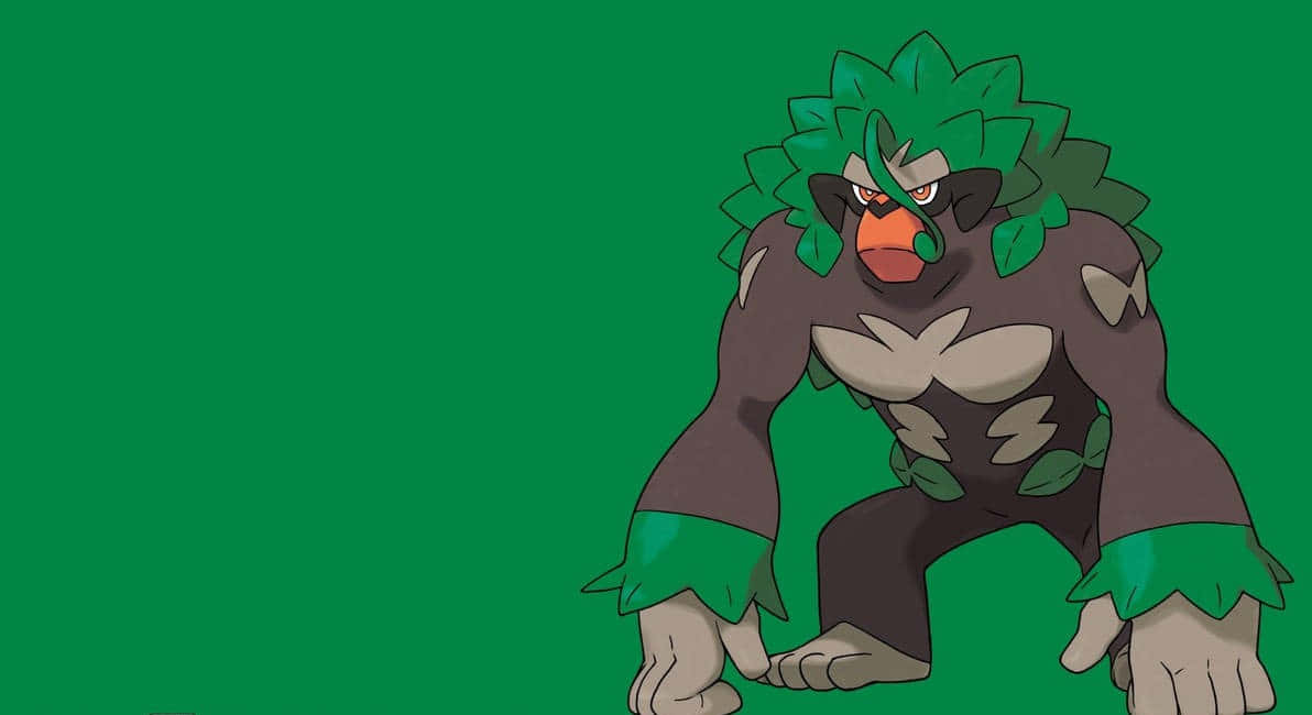 Rillaboom, leafy green spikes, stern expression, SD Desktop Wallpaper