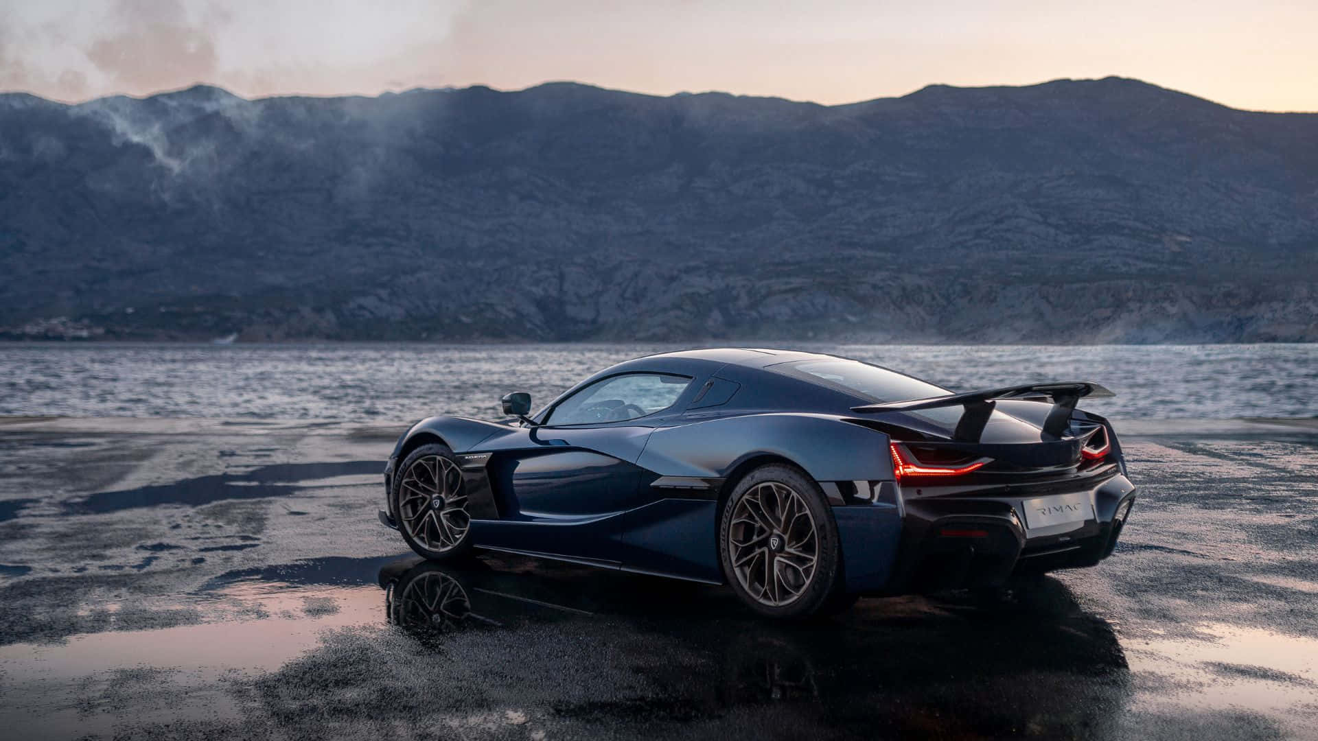 Rimac, hypercar, dark blue, Full HD Desktop Wallpaper