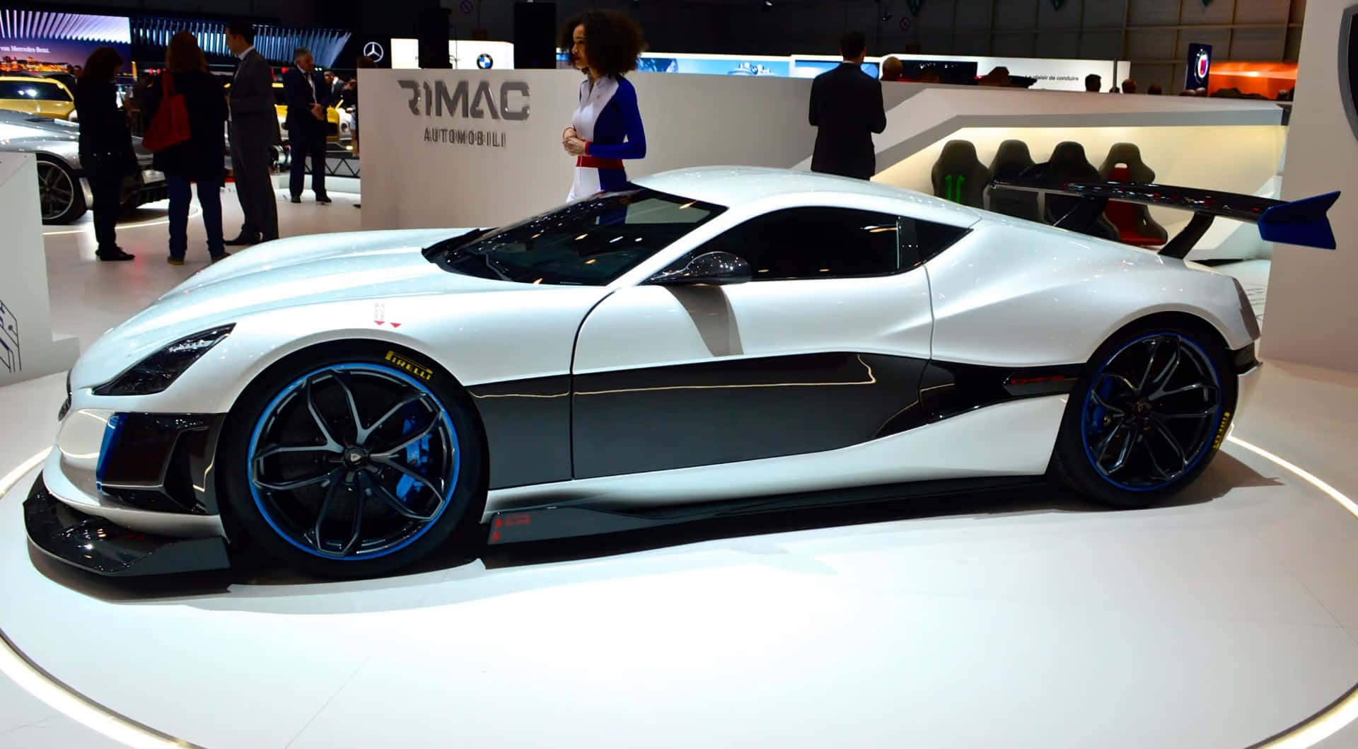 Rimac Concept S, white, black accents, Full HD Desktop Wallpaper