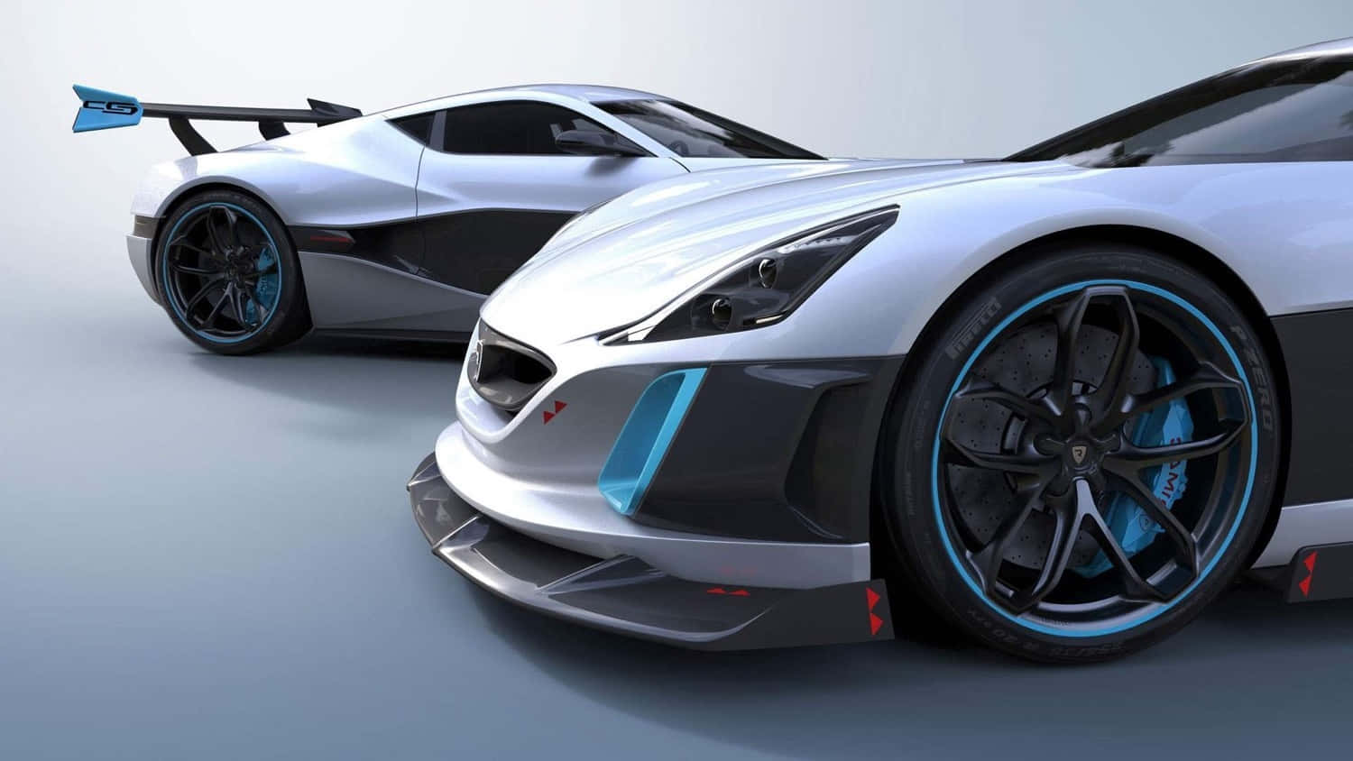 Rimac Concept S, silver, blue accents, HD Desktop Wallpaper