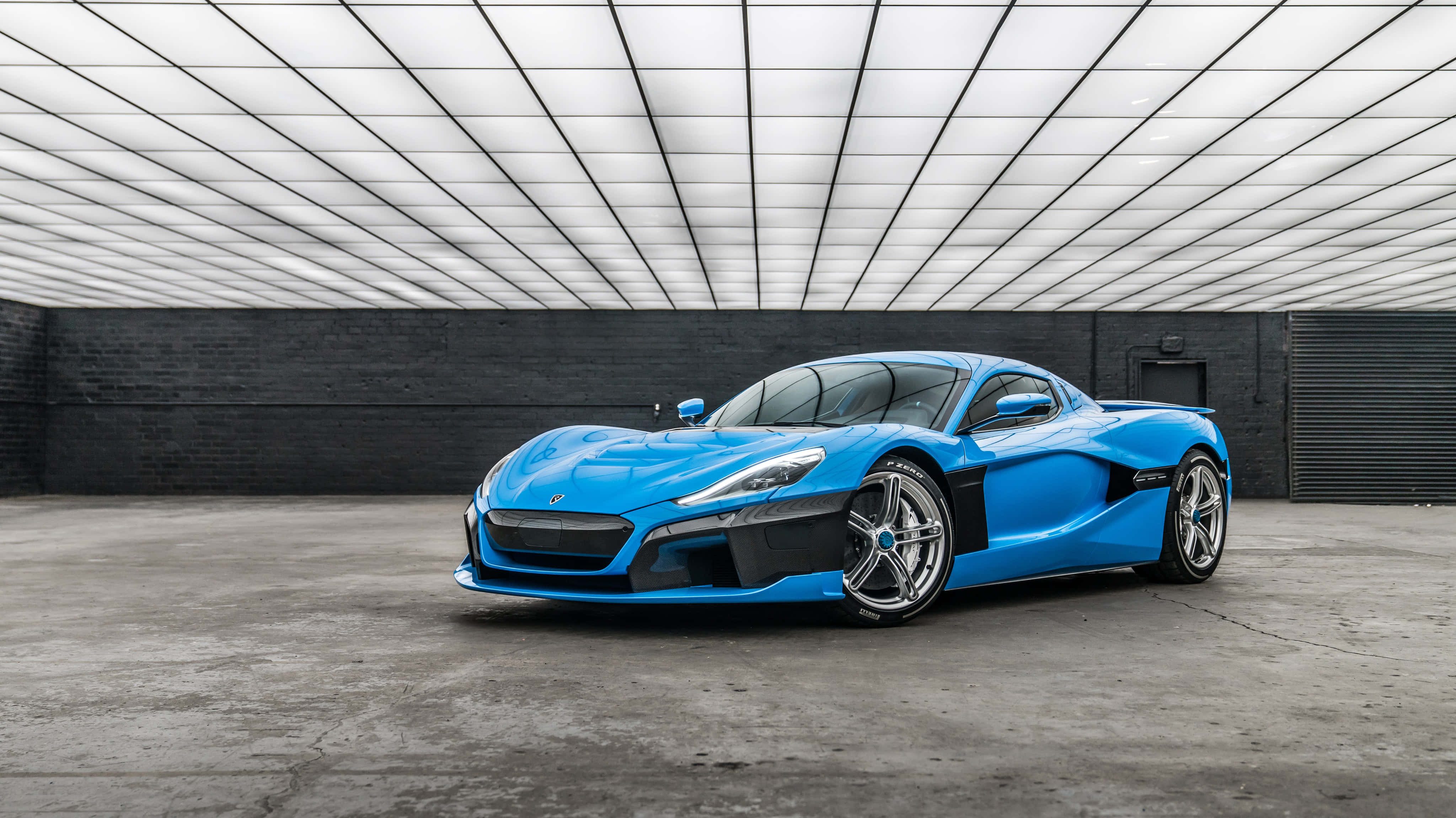 Rimac C_Two, blue, black accents, 4K Desktop Wallpaper