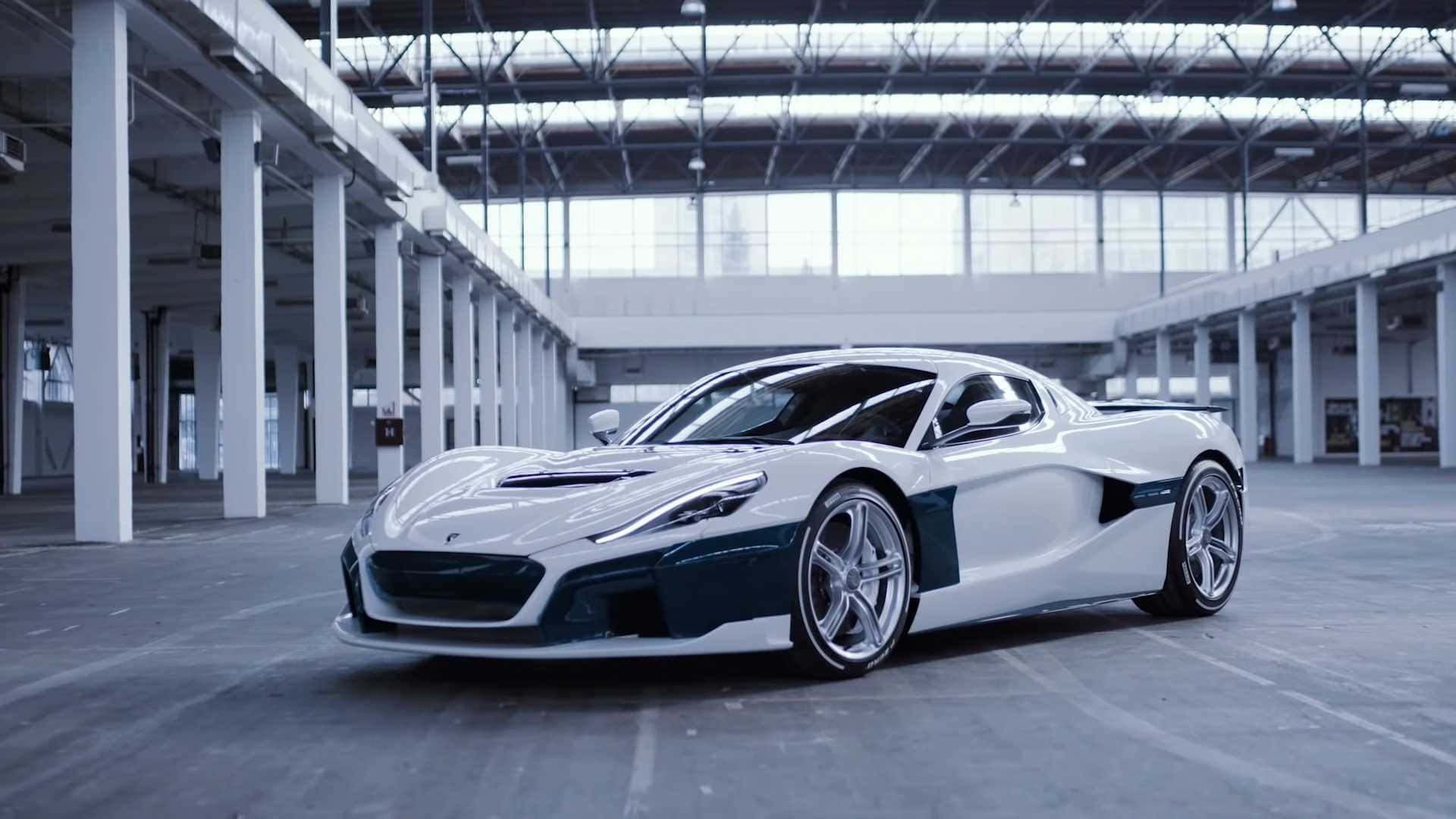 Rimac C Two, white and black, hypercar, Full HD Desktop Wallpaper