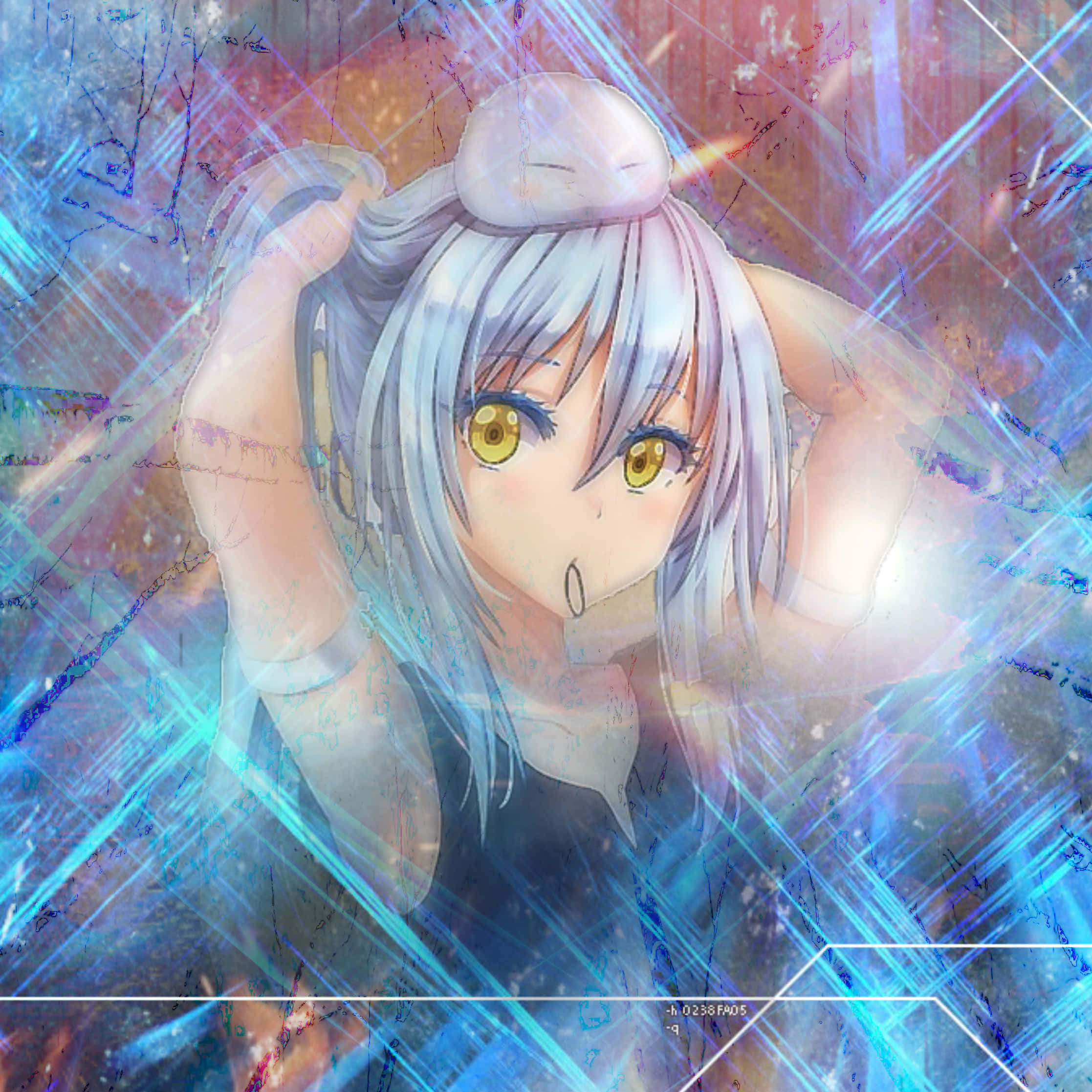 Rimuru, blue sparkles, silver hair, Full HD Desktop Wallpaper