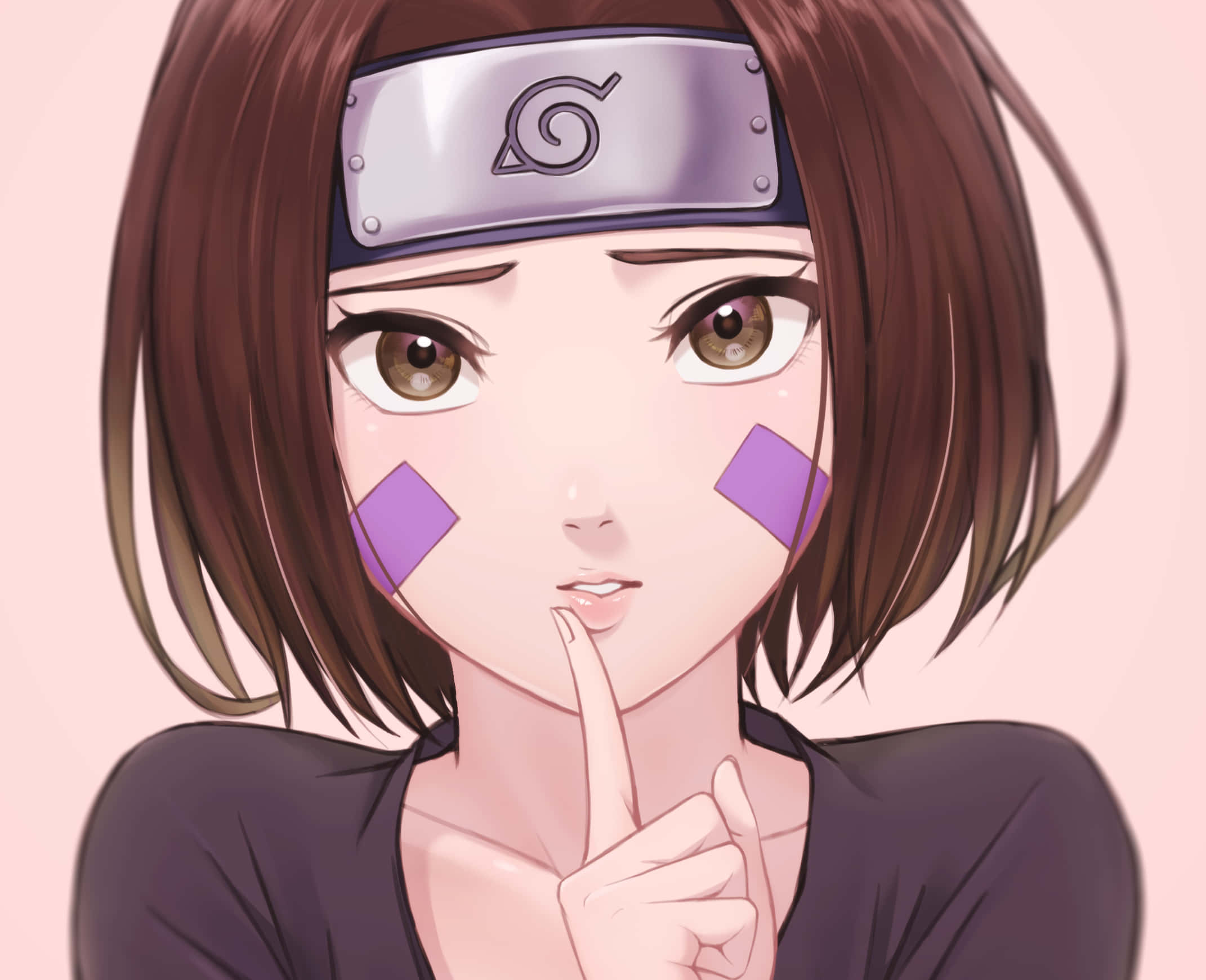 Rin Nohara, brown hair, purple cheek marks, Full HD Desktop Wallpaper