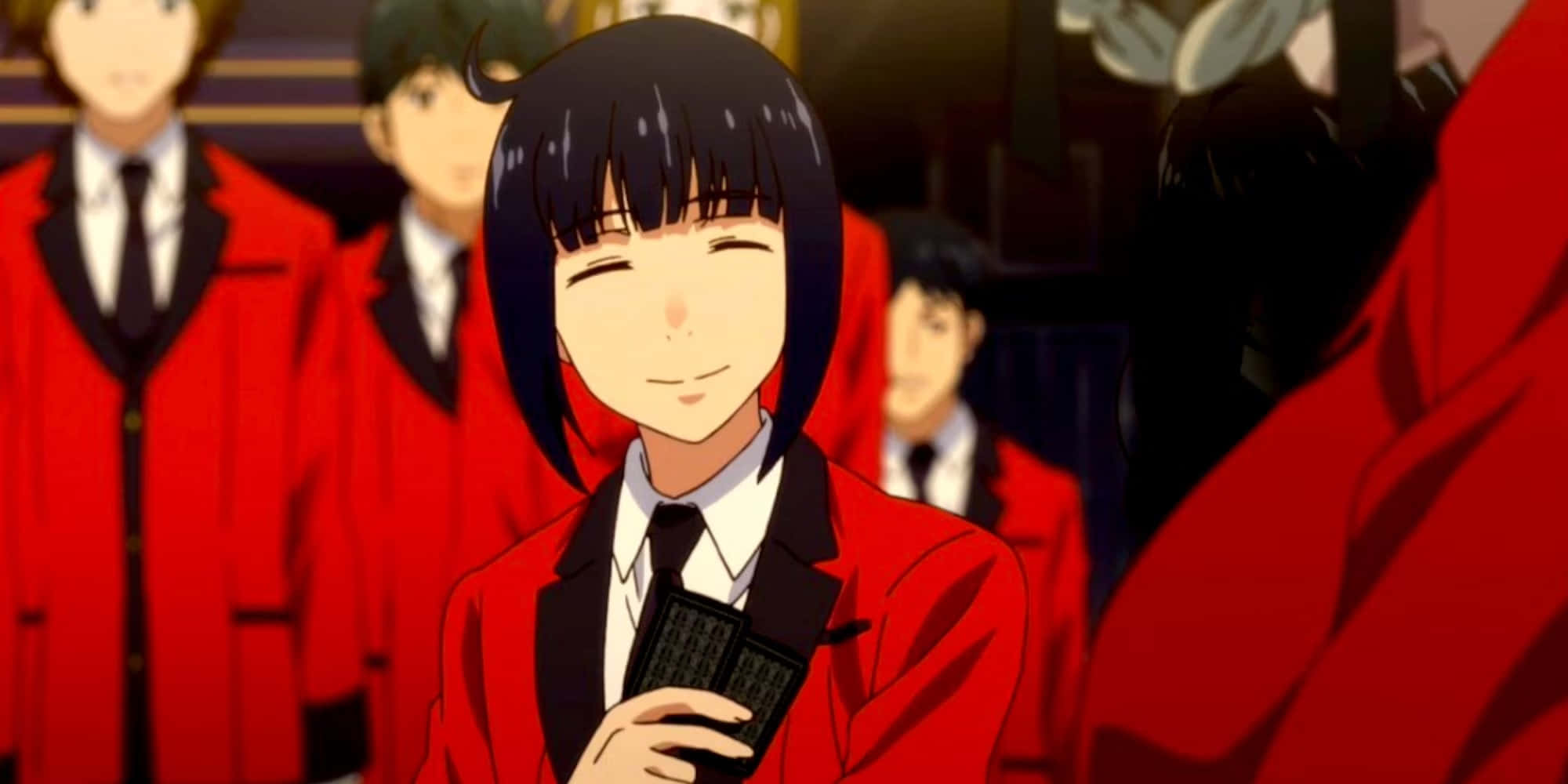 Rin Obami, short black hair, red school blazer, Full HD Desktop Wallpaper