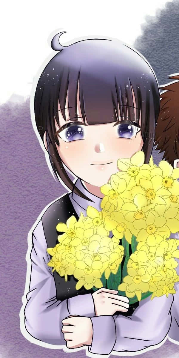 Rin Obami, dark hair, purple eyes, SD Phone Wallpaper