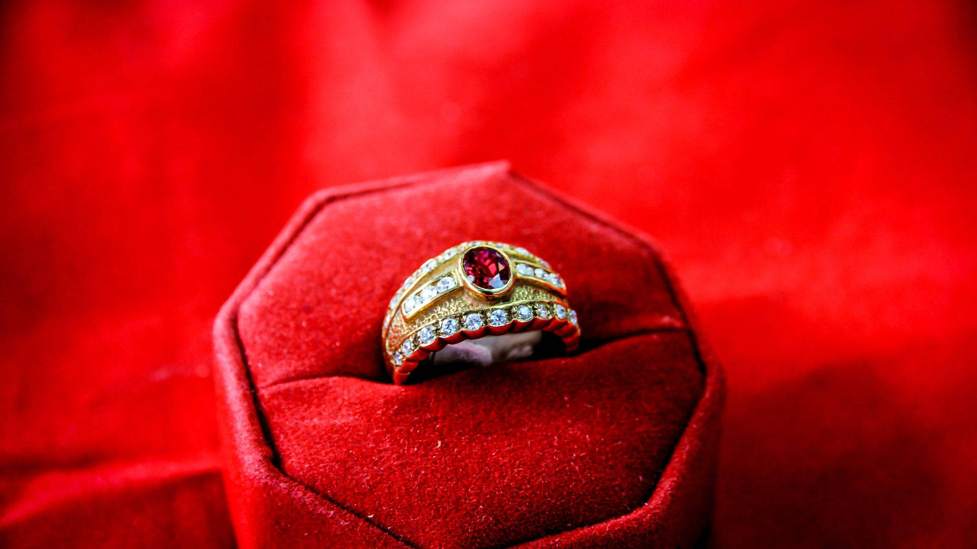 ruby ring, gold ring, red gemstone, Full HD Desktop Wallpaper