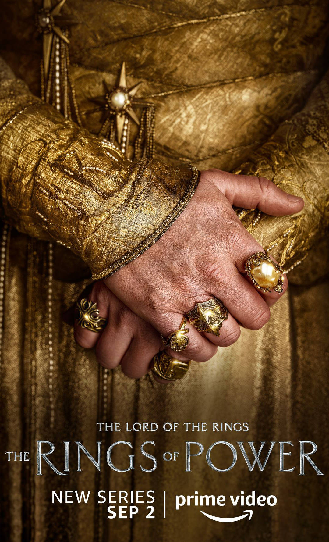 Rings Of Power, golden rings, weathered hand, HD Phone Wallpaper