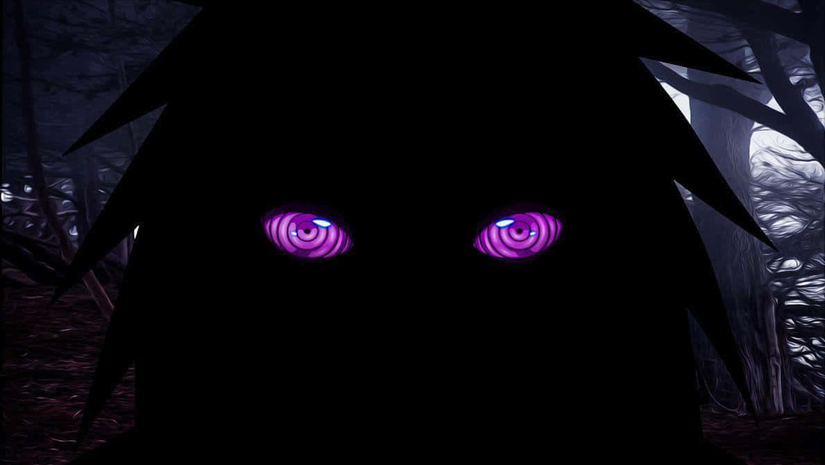 Rinnegan, purple spiral eyes, dark forest, SD Desktop Wallpaper