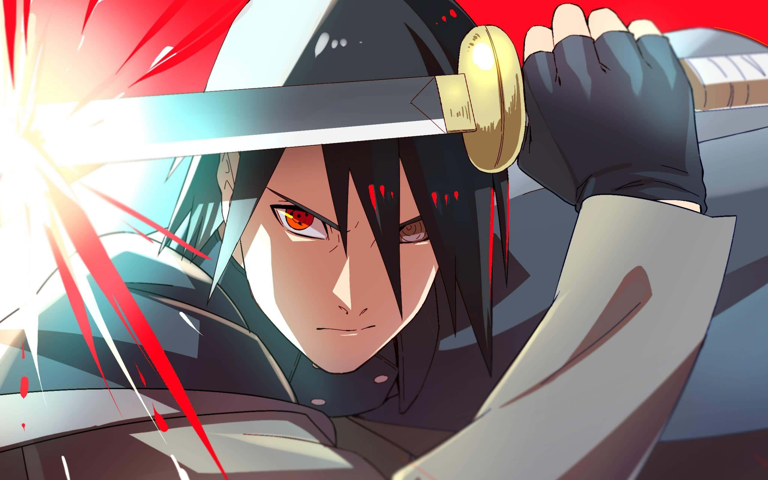 Rinnegan, red eyes, anime warrior, 2K Desktop Wallpaper