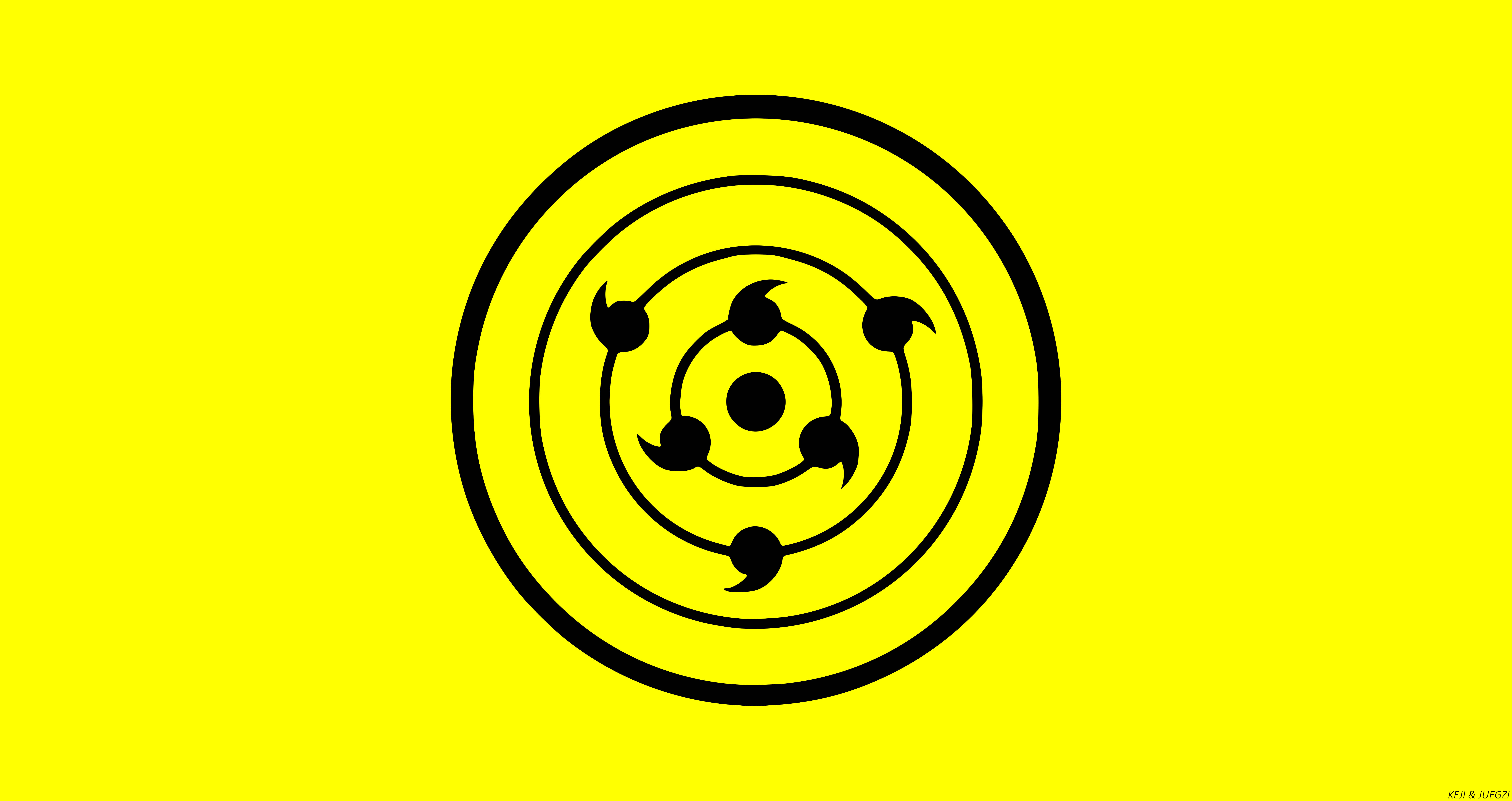 Rinnegan, yellow, black, 8K Desktop Wallpaper