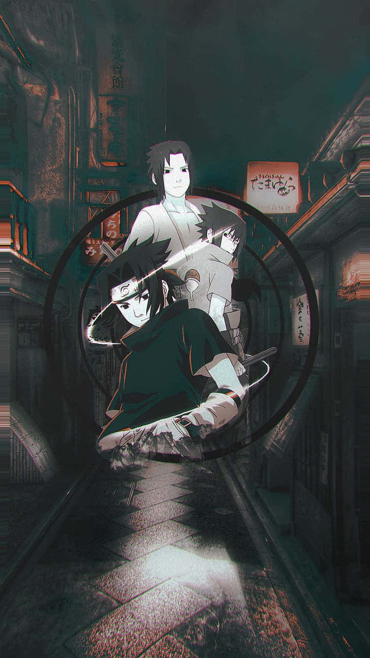 Rinnegan, anime ninja, dimly lit Japanese alleyway, HD Phone Wallpaper
