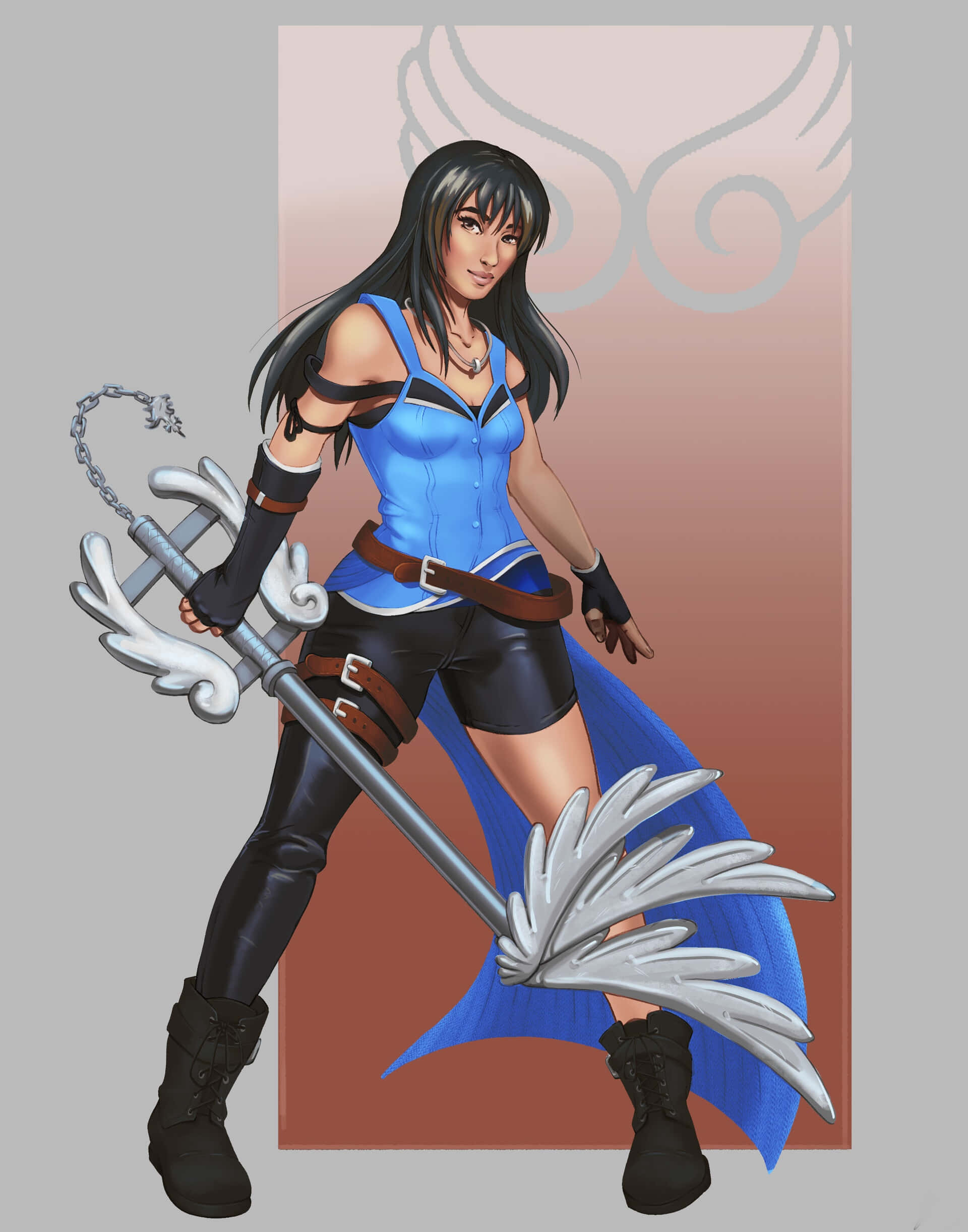 Rinoa Heartilly, signature outfit, long black hair, Full HD Phone Wallpaper
