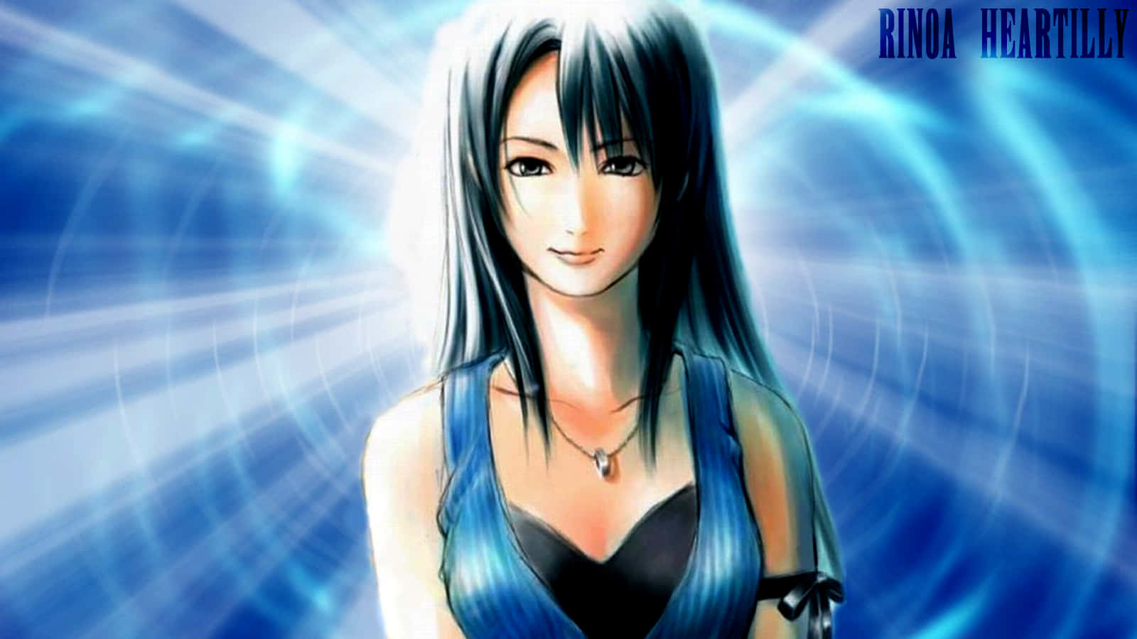 Rinoa Heartilly, silver hair, blue top, HD Desktop Wallpaper