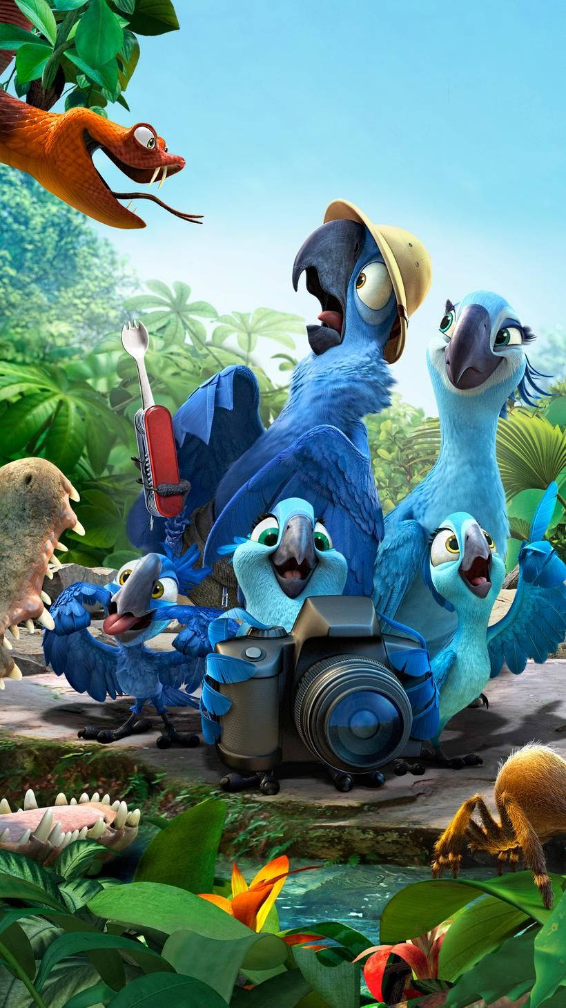 Rio 2, blue macaws, jungle, HD Phone Wallpaper