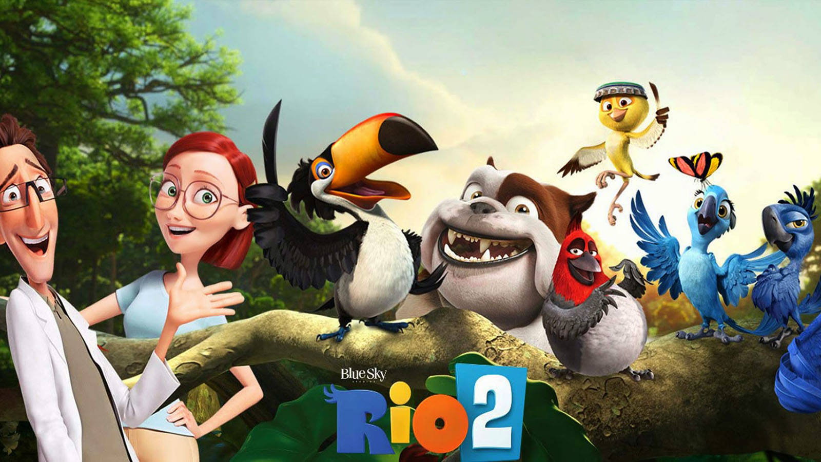Rio 2, secondary characters, tree branch, HD Desktop Wallpaper