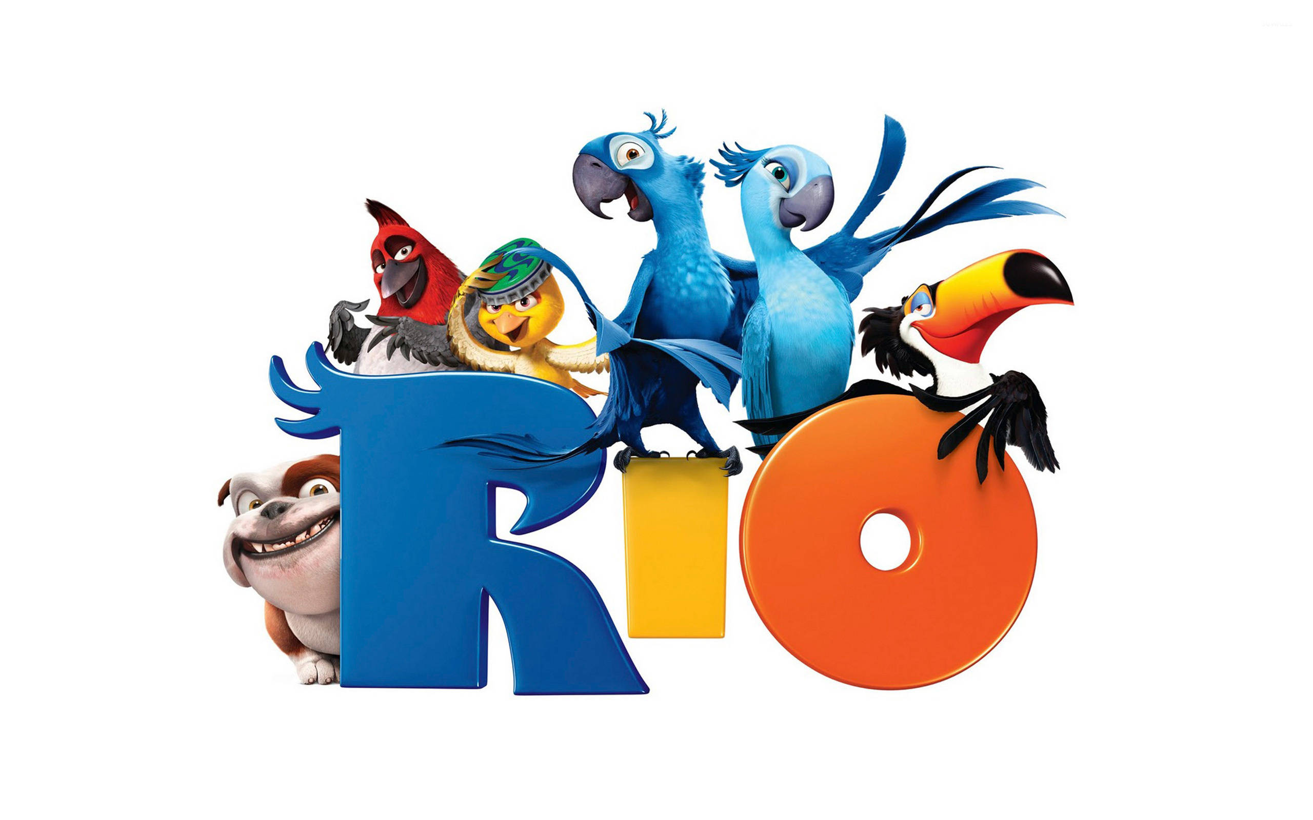 Rio, Rio Characters, 3d letters, 2K Desktop Wallpaper