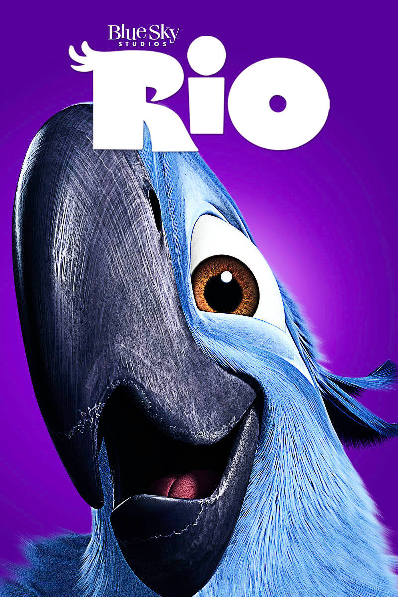 Rio, blue macaw, purple background, SD Phone Wallpaper