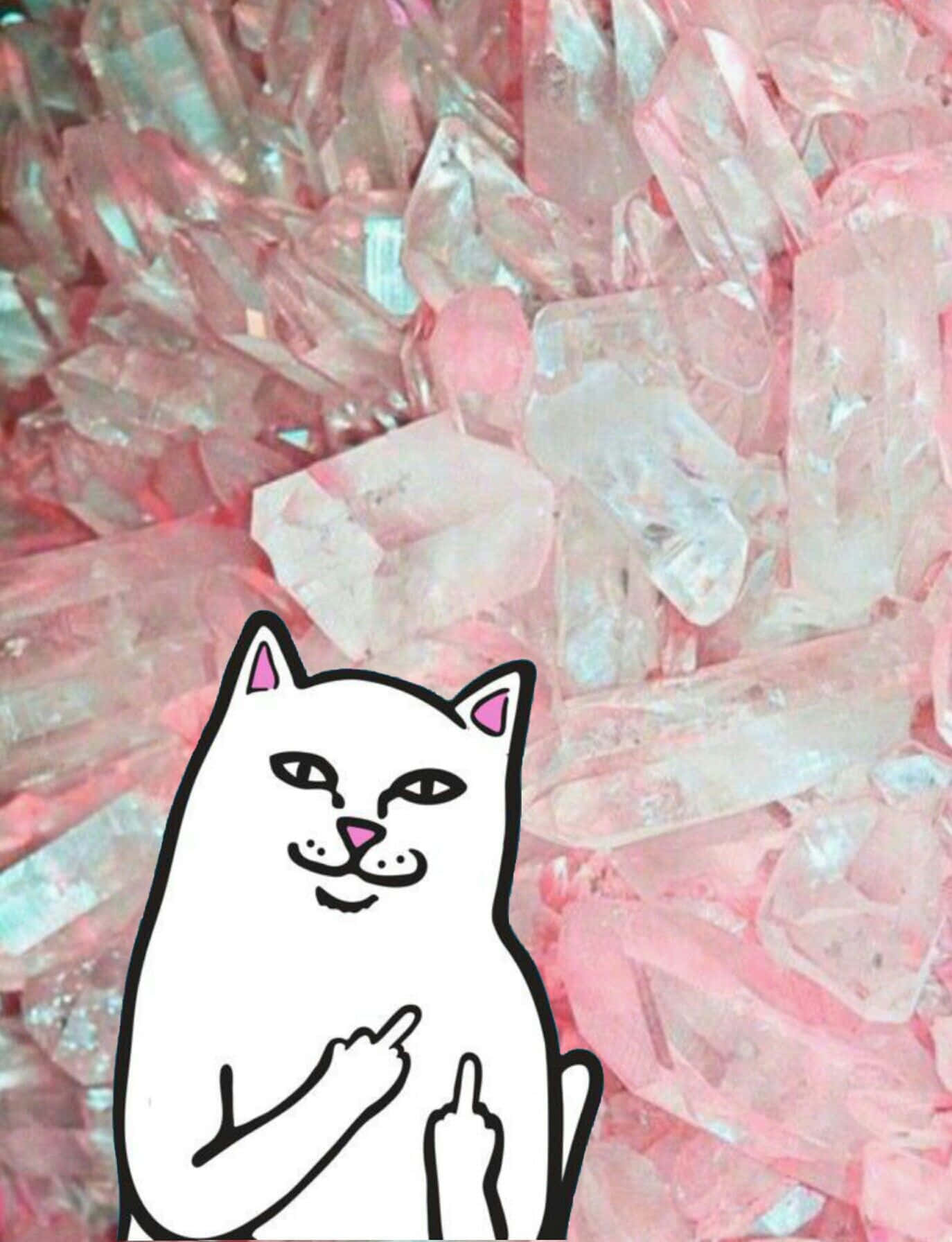 Ripndip, cartoon cat, pink ears, HD Phone Wallpaper