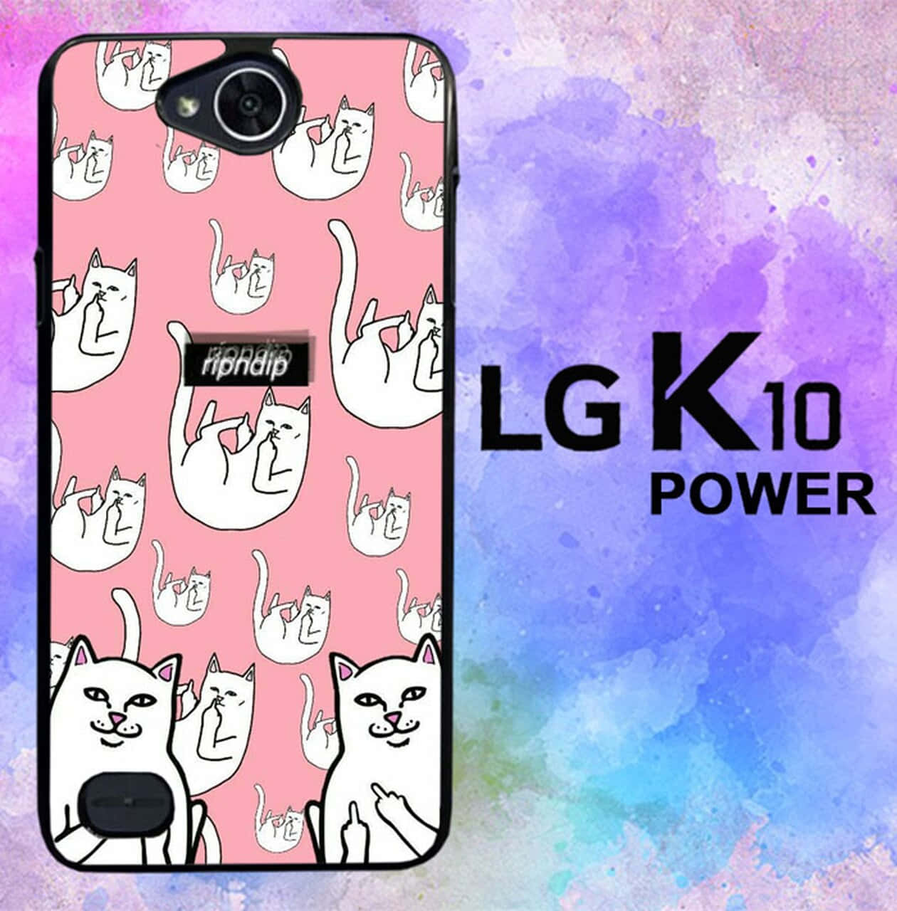 Ripndip, cartoon cats, pink background, HD Phone Wallpaper