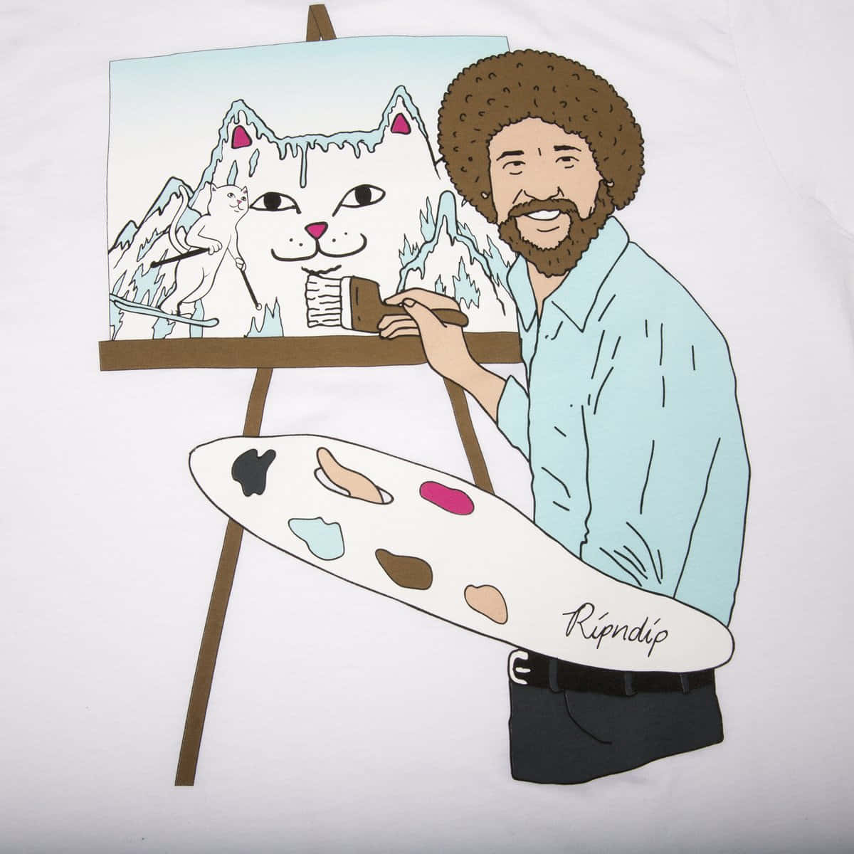 Ripndip, afro, whimsical cat, SD Desktop Wallpaper