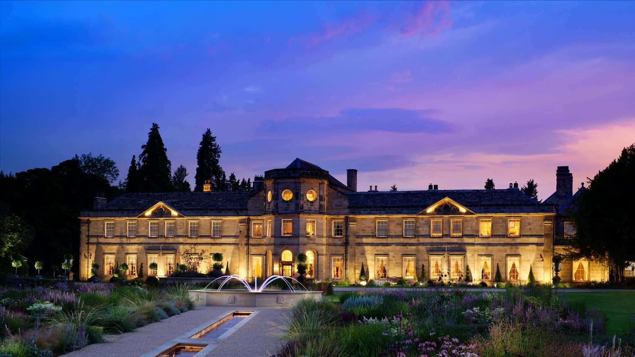 Ripon, United Kingdom, stone mansion, Full HD Desktop Wallpaper