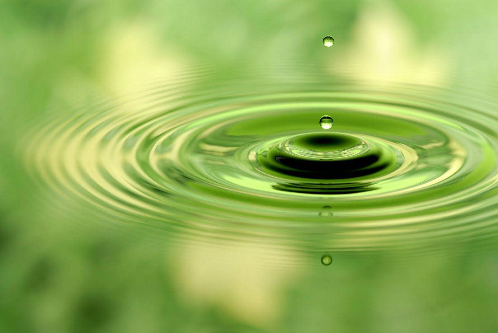green liquid, concentric ripples, vibrant green water surface, HD Desktop Wallpaper