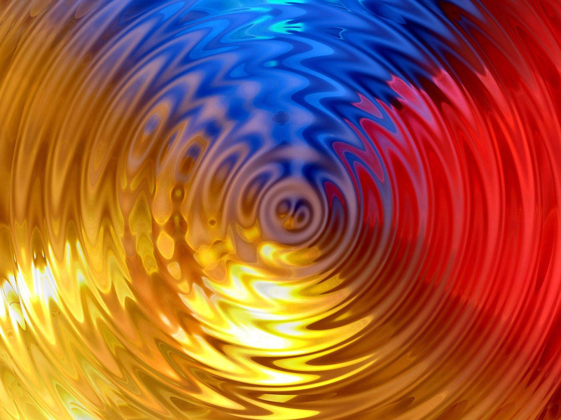 vibrant liquid rippling, red gold, blue liquid-like colors, Full HD Desktop Wallpaper