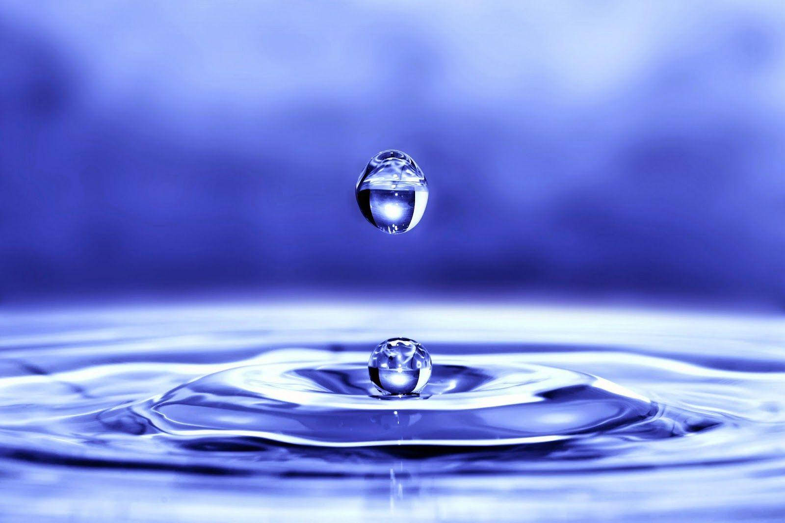 rippling water, blue water droplet, reflection, HD Desktop Wallpaper