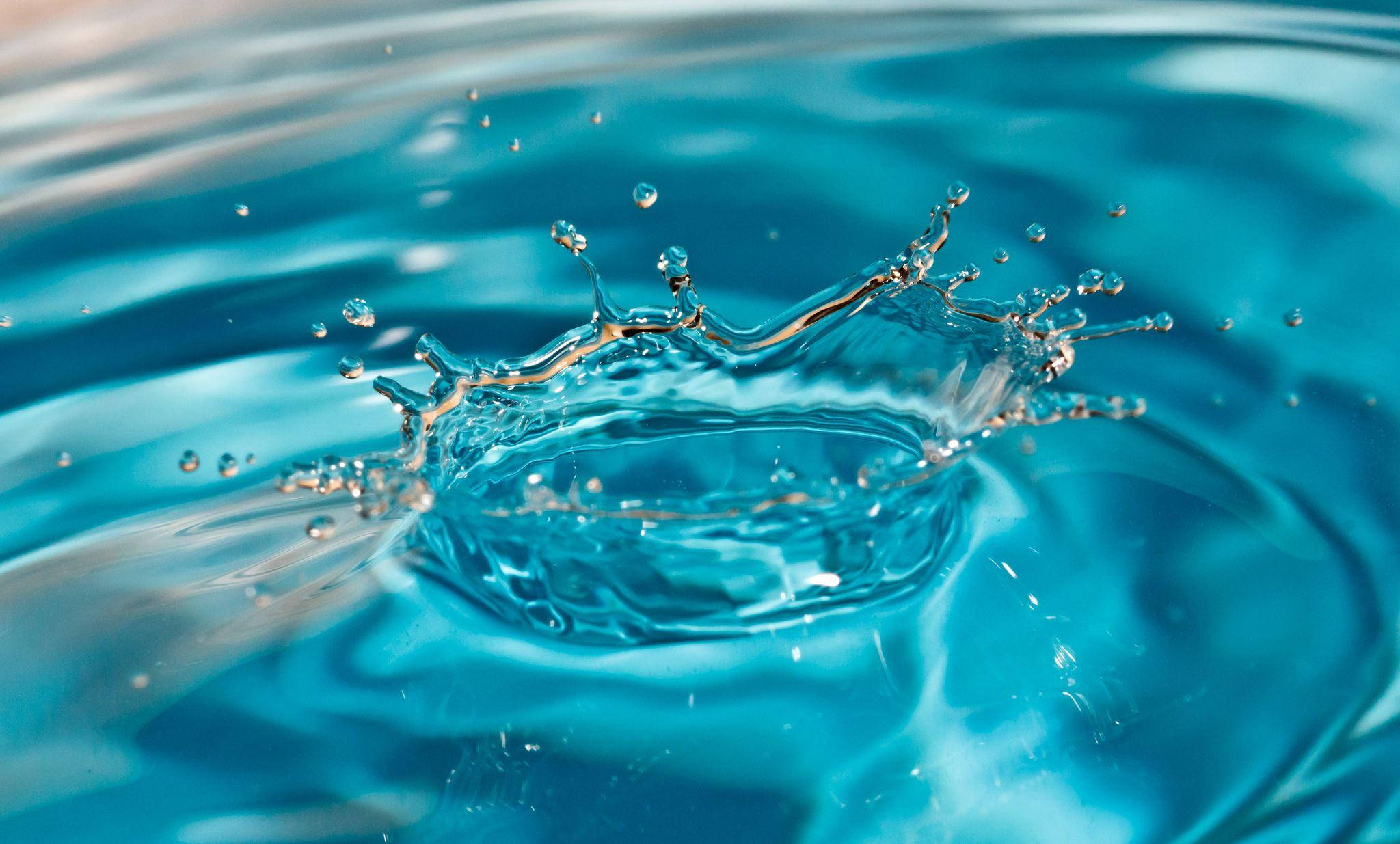 aqua blue, rippling liquid, water droplet, Full HD Desktop Wallpaper