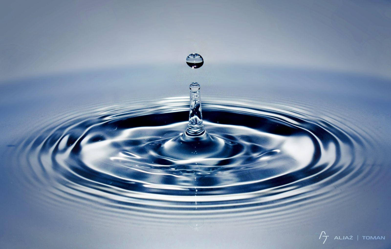 water droplet, rippling surface, concentric circles, HD Desktop Wallpaper