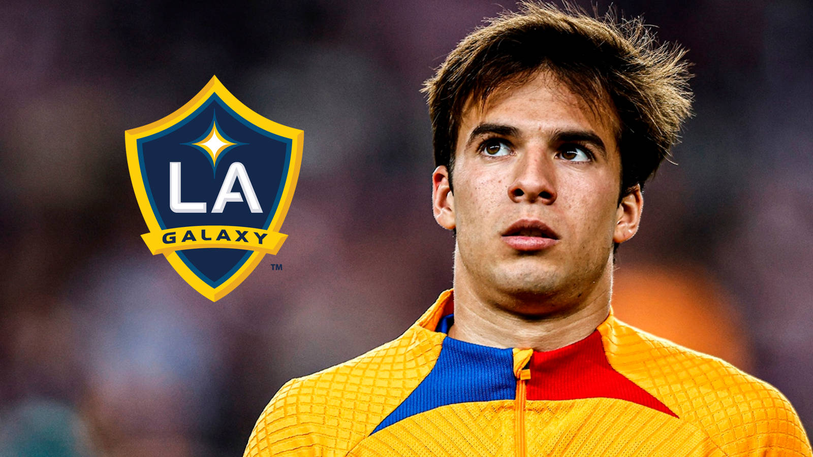 Riqui Puig, LA Galaxy, yellow blue and red jersey, HD Desktop Wallpaper