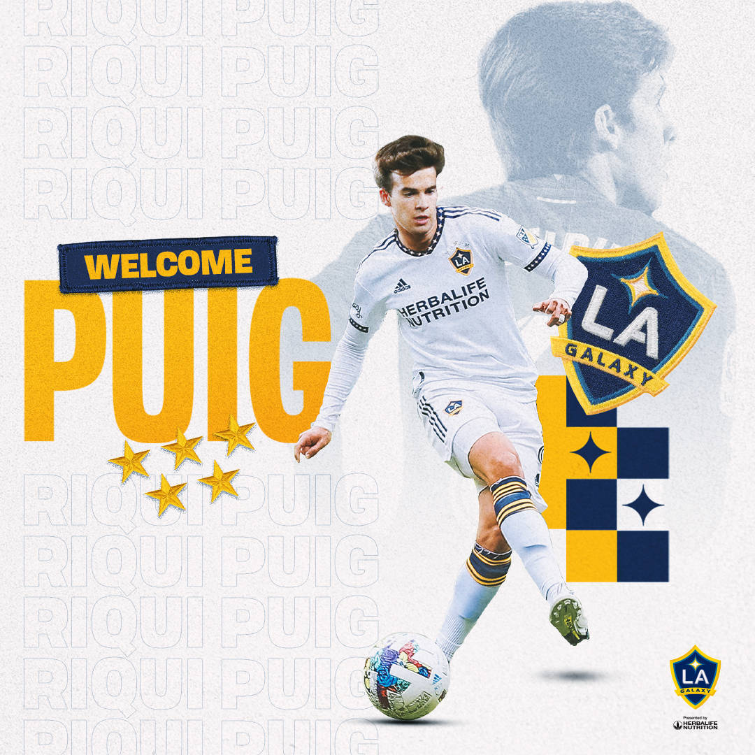 Riqui Puig, LA Galaxy, white LA Galaxy jersey, SD Desktop Wallpaper