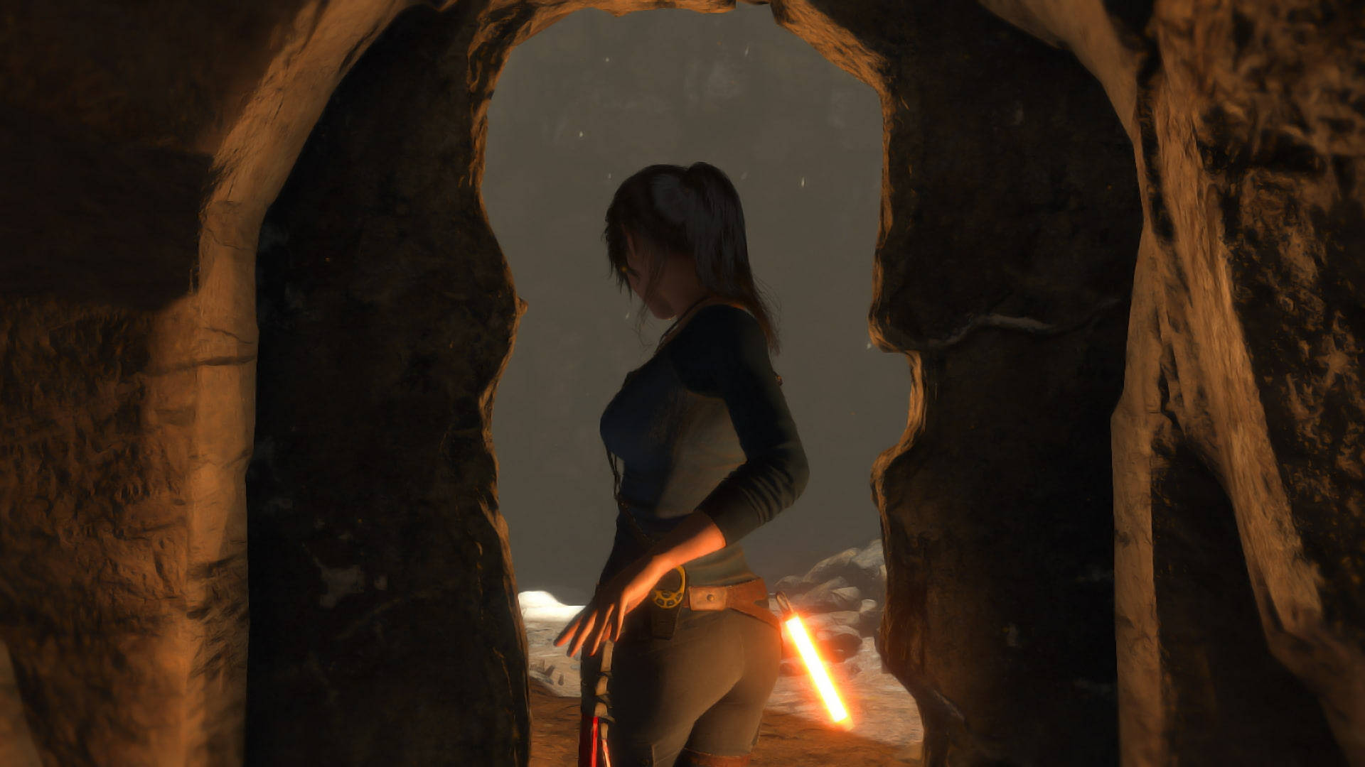 Rise Of The Tomb Raider, cave, stone cave entrance, Full HD Desktop Wallpaper