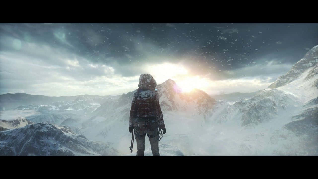 Rise Of The Tomb Raider, snow-covered mountain peak, winter gear, HD Desktop Wallpaper