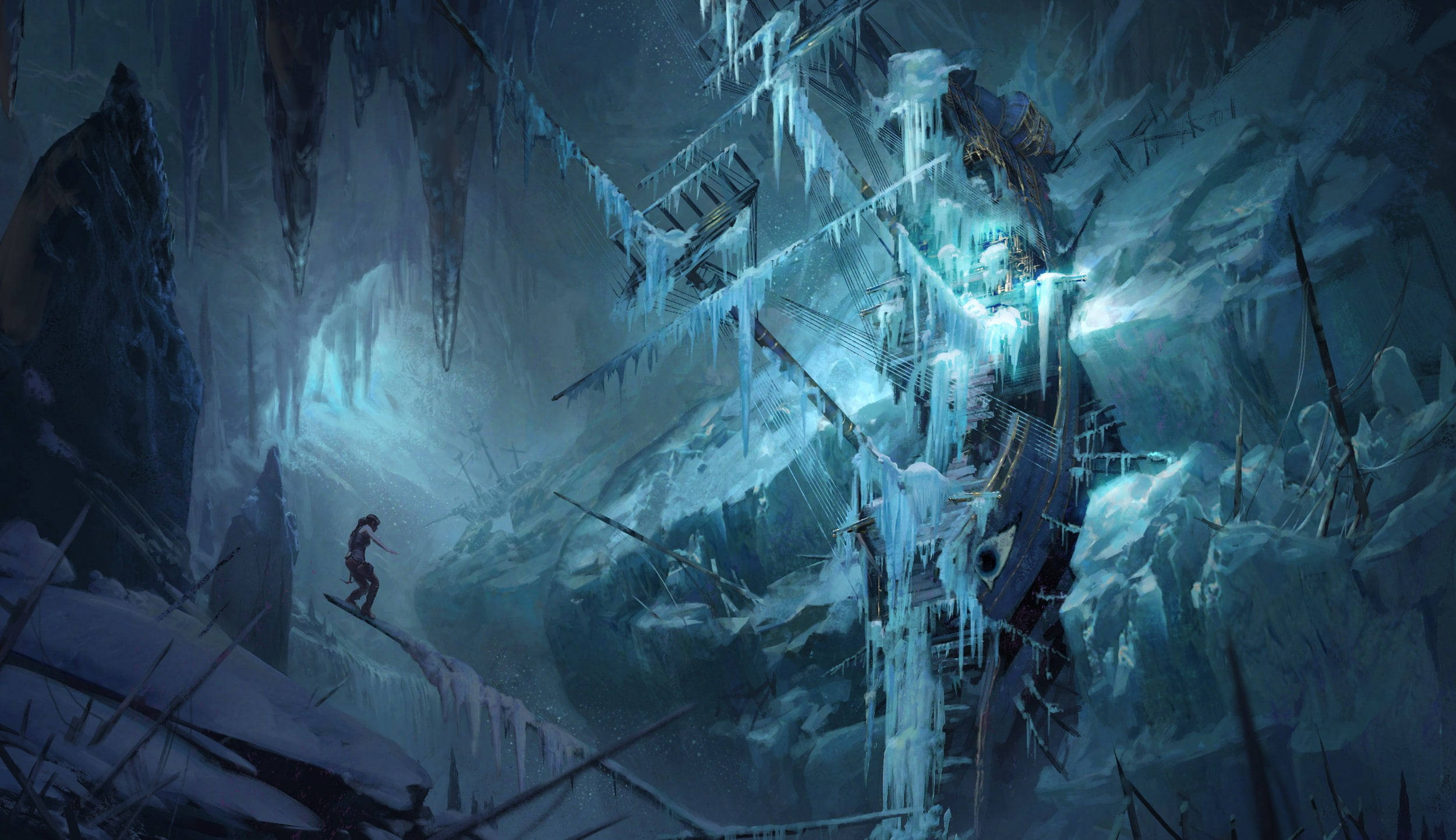 Rise Of The Tomb Raider, ice ship, frozen shipwreck, Full HD Desktop Wallpaper