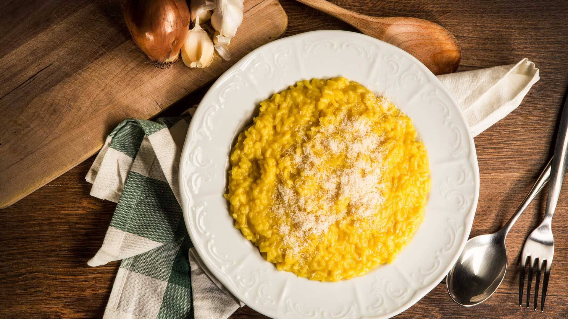 Risotto, creamy yellow, grated cheese, Full HD Desktop Wallpaper