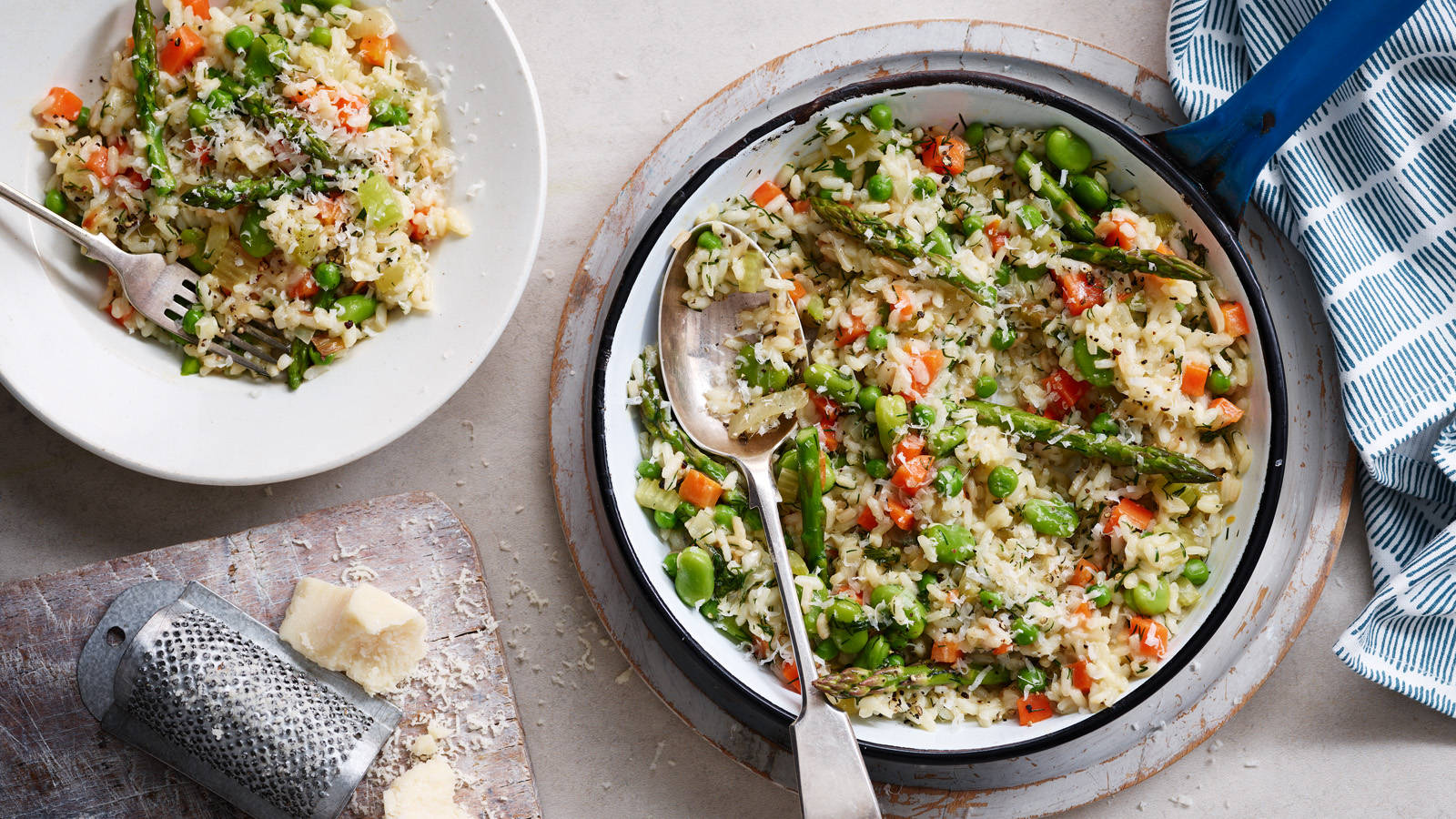 risotto, asparagus, peas, HD Desktop Wallpaper
