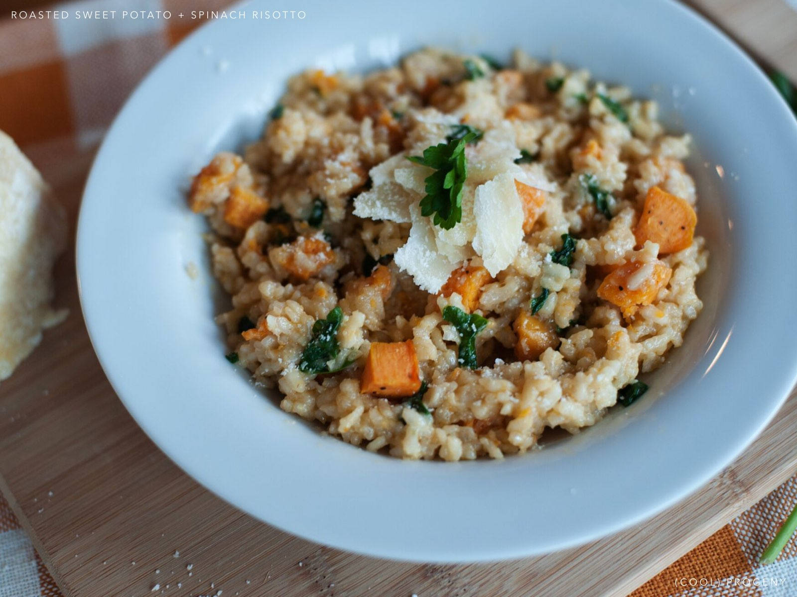 Risotto, sweet potato, spinach, HD Desktop Wallpaper