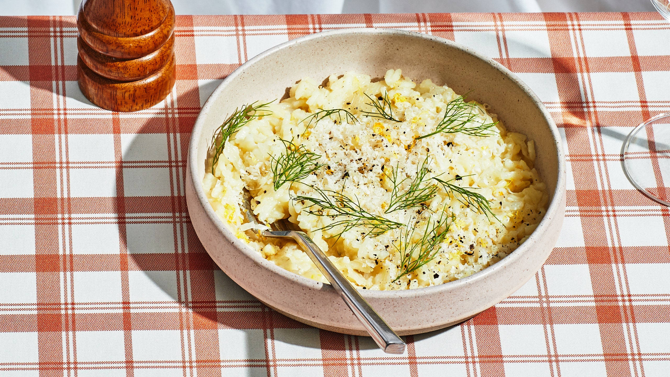 Risotto, pepper, rosemary, 2K Desktop Wallpaper