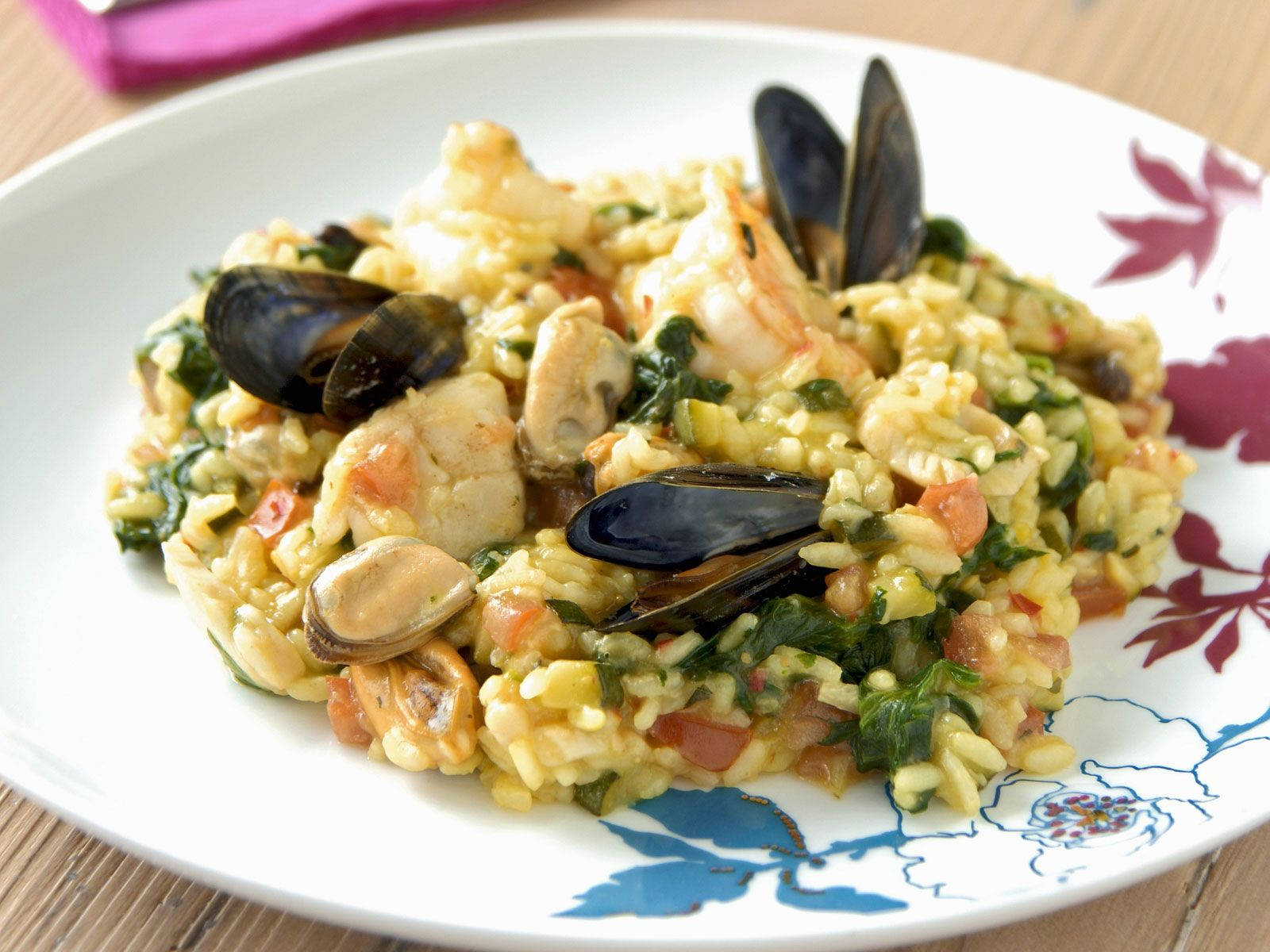 Seafood Risotto, shrimp, mussels, HD Desktop Wallpaper
