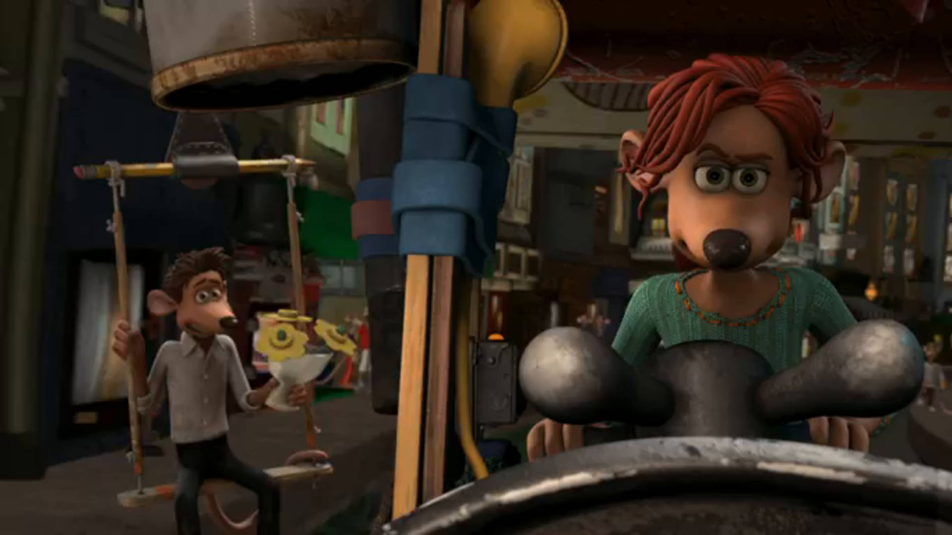 Rita, cartoon rat, red-haired woman, Full HD Desktop Wallpaper