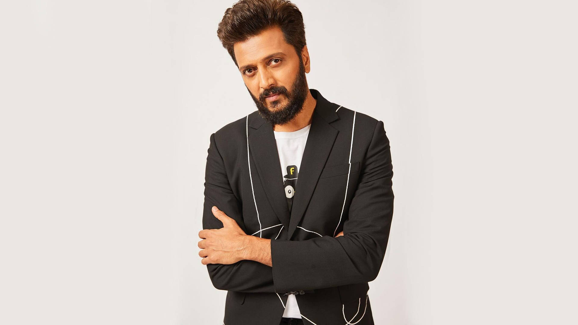 Riteish Deshmukh, black blazer, white trim, Full HD Desktop Wallpaper