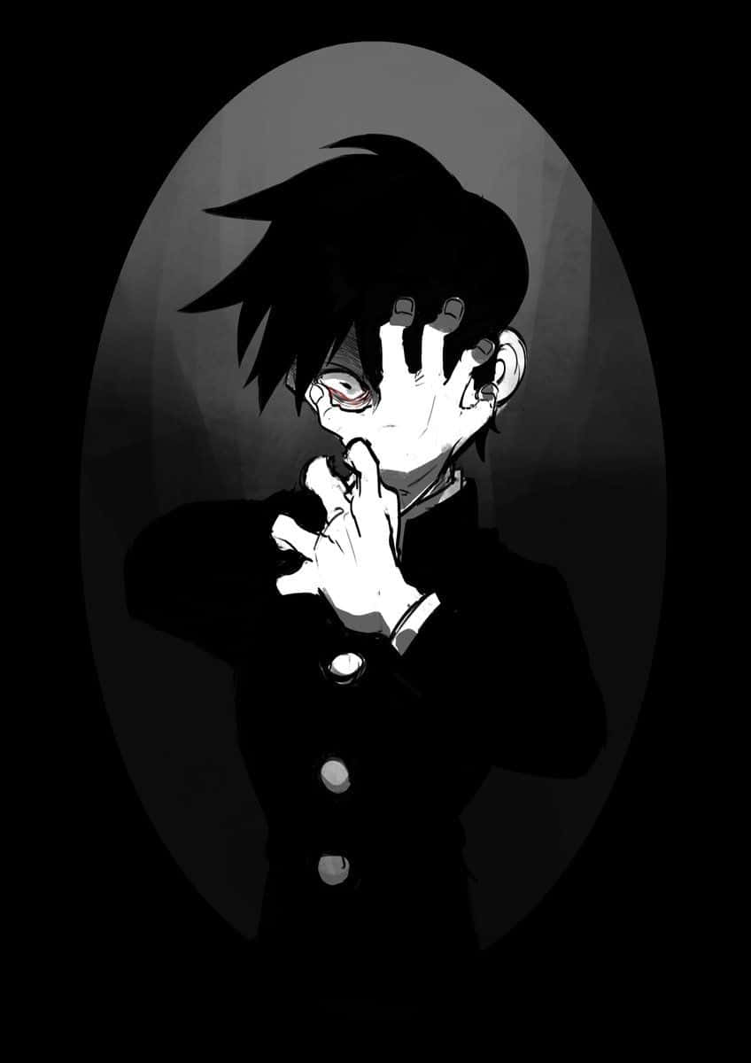 Ritsu Kageyama, spiky hair, glowing eyes, SD Phone Wallpaper