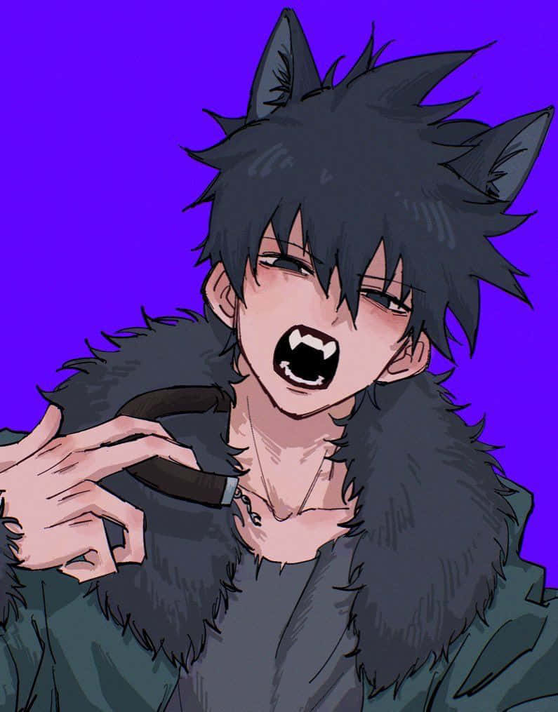 Ritsu Kageyama, wolf ears, fangs, SD Phone Wallpaper