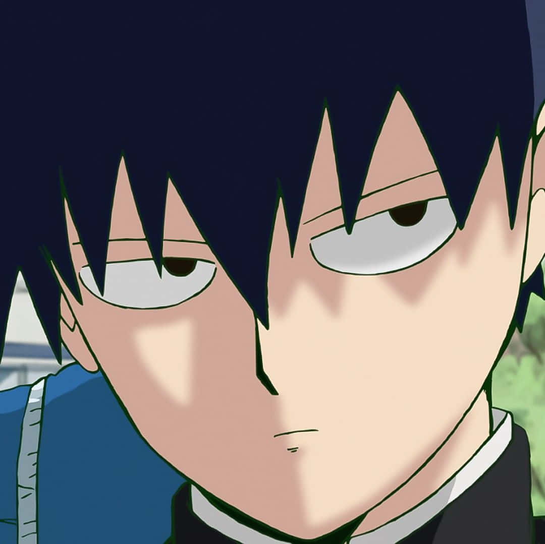 Ritsu Kageyama, spiky dark hair, narrowed eyes, SD Desktop Wallpaper